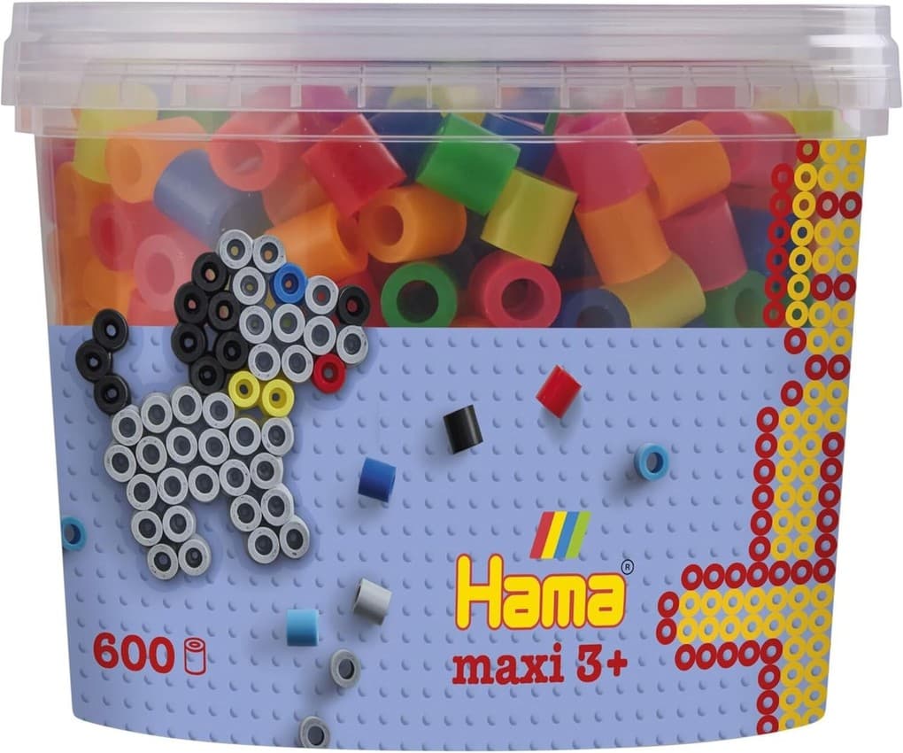 Hama 8572 - My first Bügelperlen Maxi 3+, Dose mit ca. 600 Stück, Neon Mix