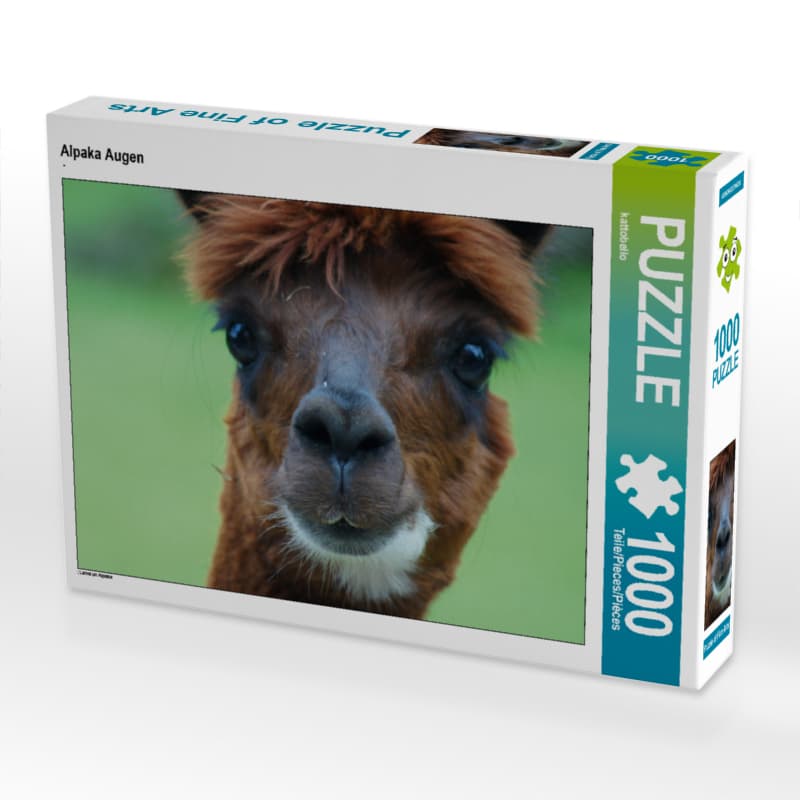 CALVENDO Puzzle Alpaka Augen 1000 Teile Lege-Größe 64 x 48 cm Foto-Puzzle Bild von kattobello