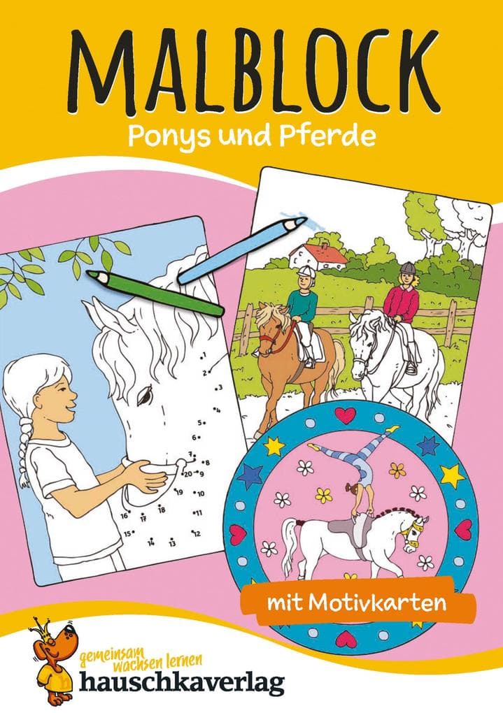 Malbuch ab 4 Jahre für Junge und Mädchen - Pferde