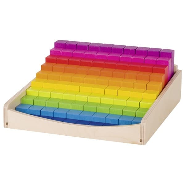Goki 58626 - Rechenstäbe aus Holz, 100 Stück bunt lasiert