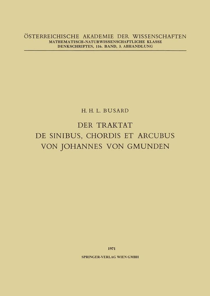 Der Traktat de Sinibus, Chordis et Arcubus von Johannes von Gmunden
