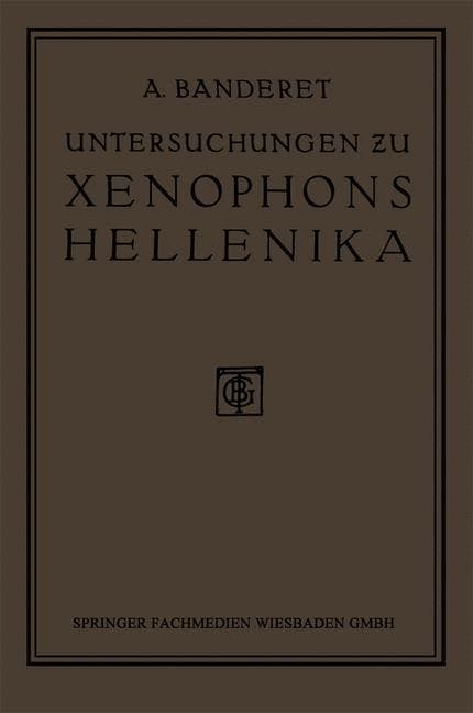 Untersuchungen zu Xenophons Hellenika