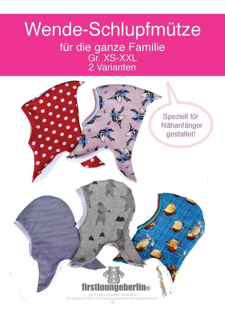 Wende-Schlupfmütze Gr. XS-XXL für die ganze Familie von firstloungeberlin