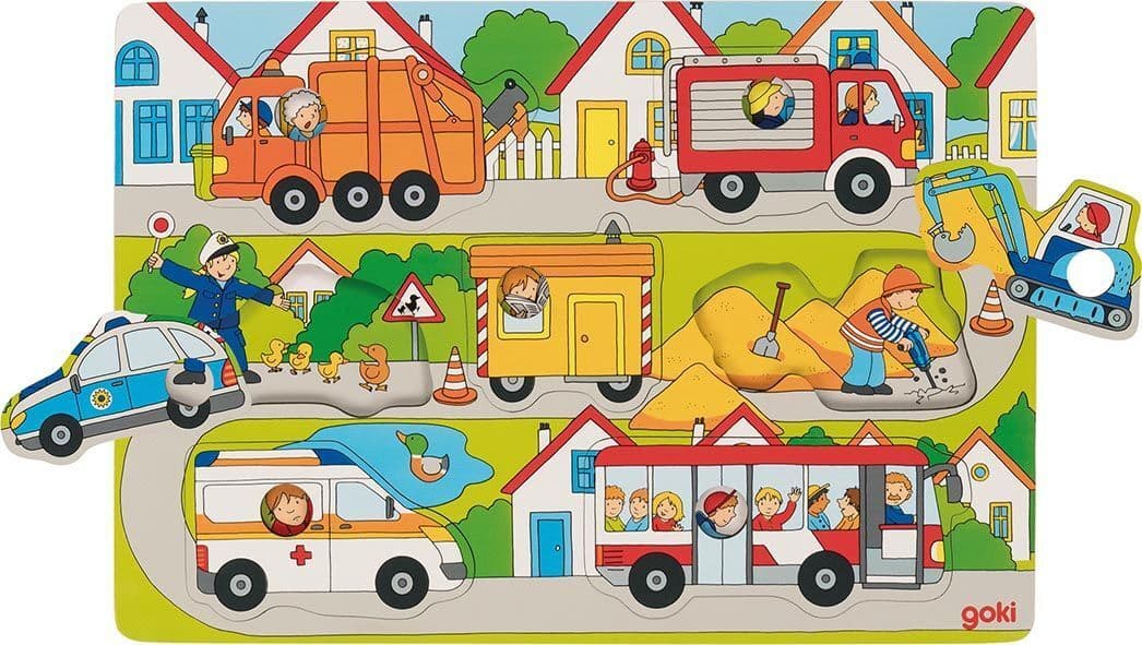 Hintergrundbildpuzzle Auf der Straße (Kinderpuzzle)