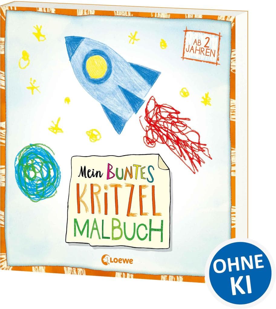 Mein buntes Kritzel-Malbuch (Rakete): Kritzelbuch mit farbigen Motiven für Kinder ab 2 Jahre