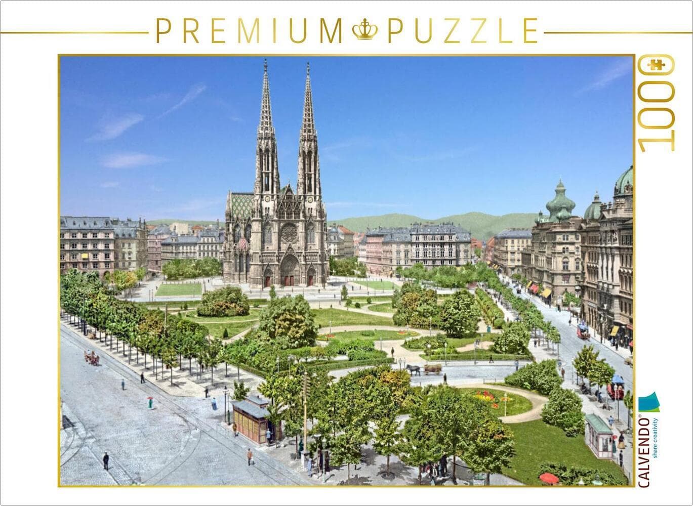 CALVENDO Puzzle Wien - Maximilianplatz mit Votivkirche | 1000 Teile Lege-Größe 64x48cm Foto-Puzzle für glückliche Stunden