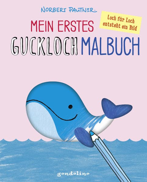 Mein erstes Guckloch-Malbuch (Wal): Ausmalbuch mit Schablonen zum Fördern von Kreativität für Mädchen und Jungen ab 2 Jahren