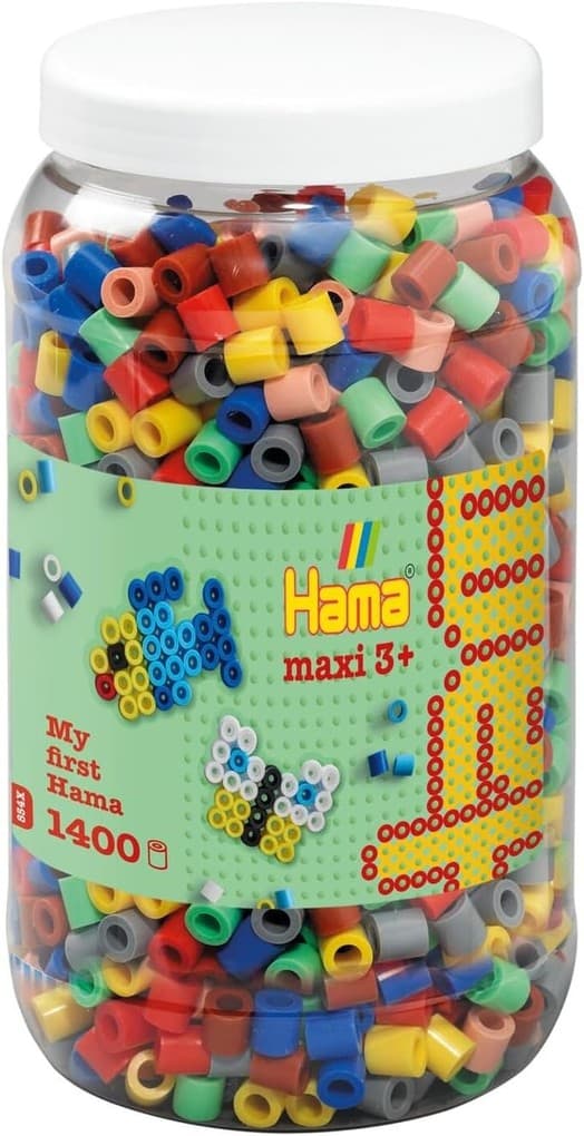 Hama 8543 - My first Hama Bügelperlen Maxi 3+, Dose mit ca. 1400 Stück, Vollton Mix69