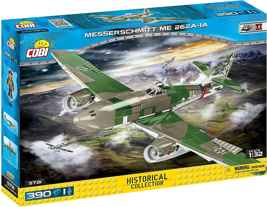 COBI Historical Collection 5721 - Messerschmitt ME 262A-1A, Jagdbomber, 390 Klemmbausteine
