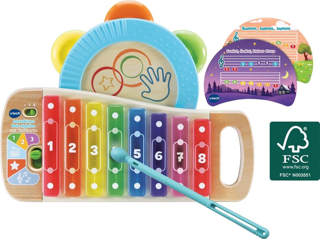 Vtech Baby - Interaktives Holz-Xylofon mit Tamburin