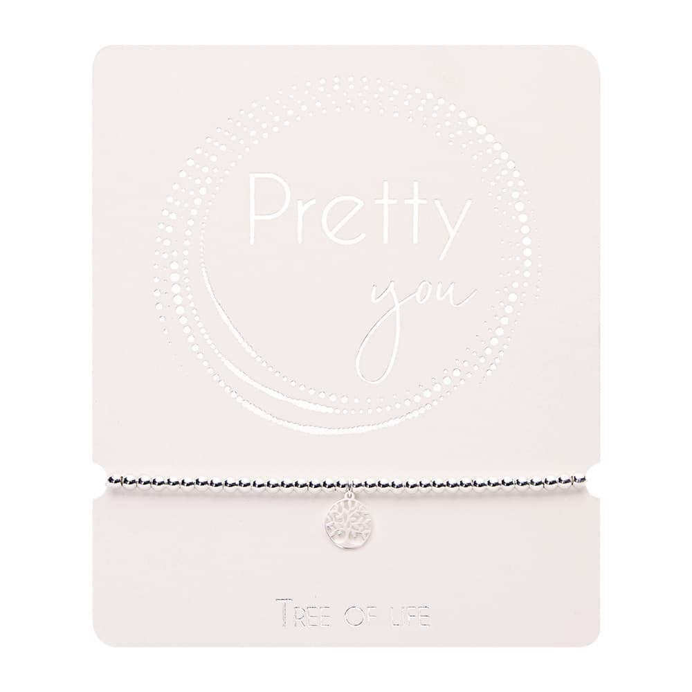 Kugelarmband - "Pretty you" - versilbert - Baum des Lebens