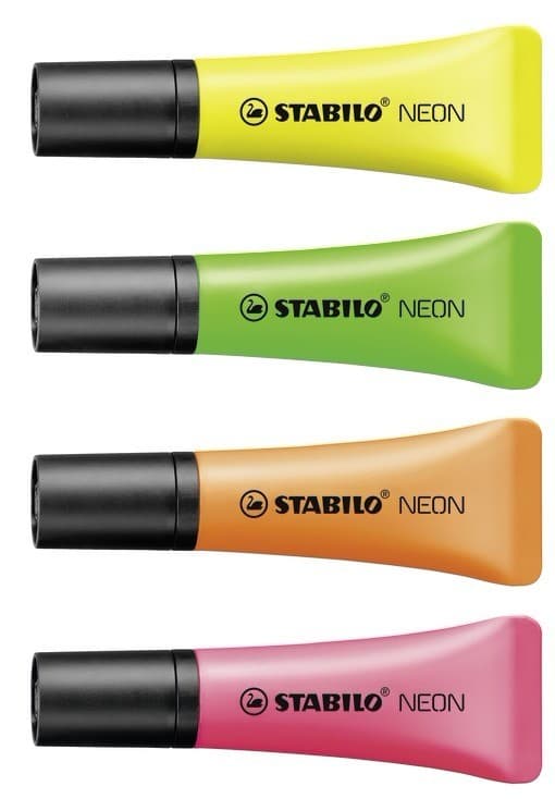 STABILO Textmarker NEON, 4er Set