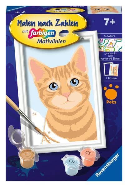 CreArt, Malen nach Zahlen Kinder - Niedliche Katze