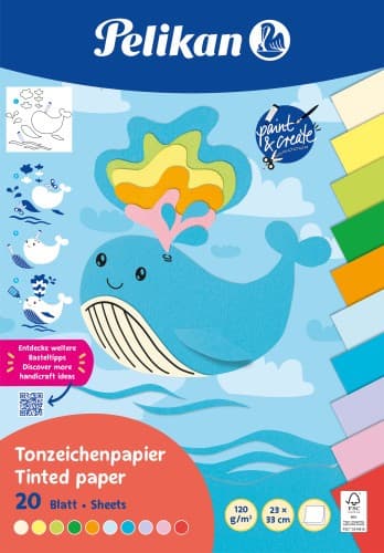 Pelikan Tonpapier Block 20 Blatt 23x33cm Summer