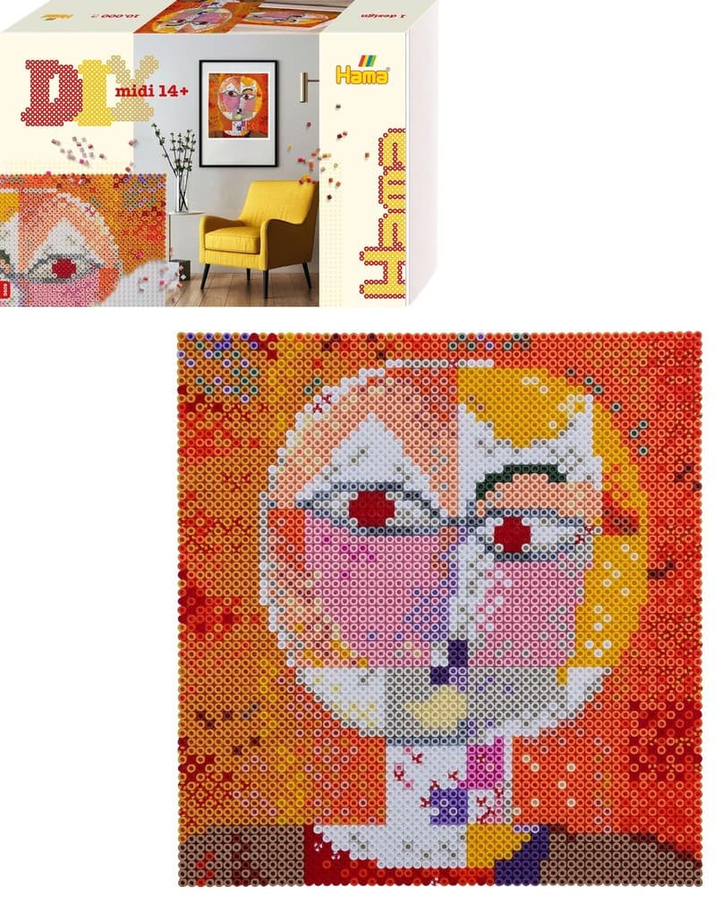 Hama 3609 - Geschenkpackung DIY midi Art 14+, Motivvorlage Paul Klee, mit ca. 10.000 Bügelperlen und Zubehör