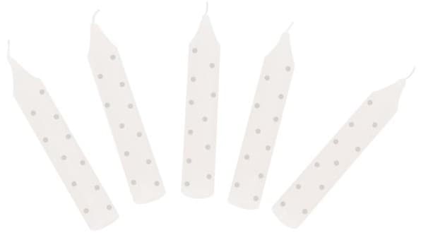 Geburtstagskerzen-Set, grau gepunktet ( für Geburtstagskränze 106,Geburtstagskränze 108,55985,60721,60726,60706)