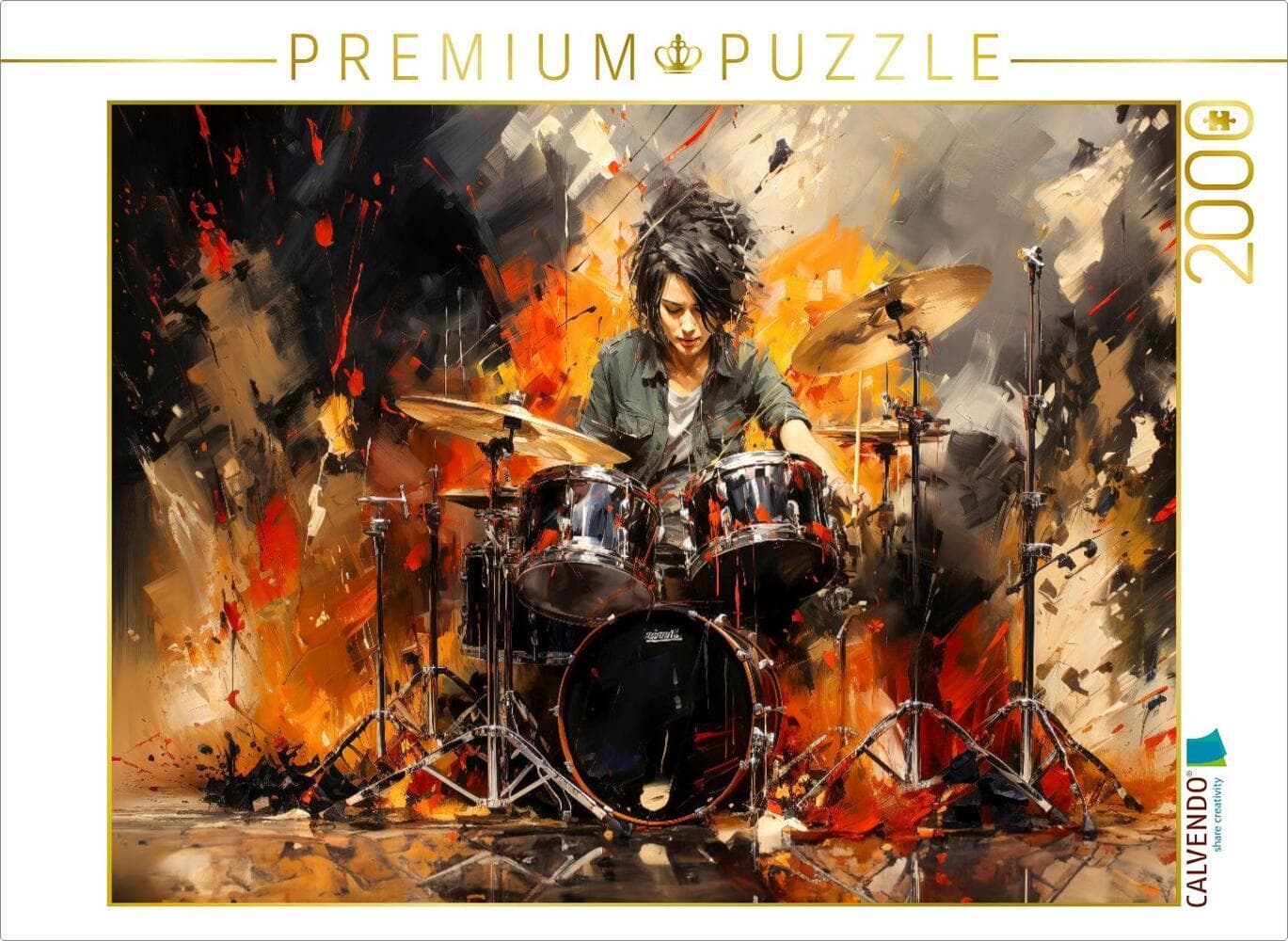 CALVENDO Puzzle Schlagzeug, die Trommelleidenschaft erwacht in dieser atemberaubenden Darstellung | 2000 Teile Lege-Größe 90x67cm Foto-Puzzle für glückliche Stunden