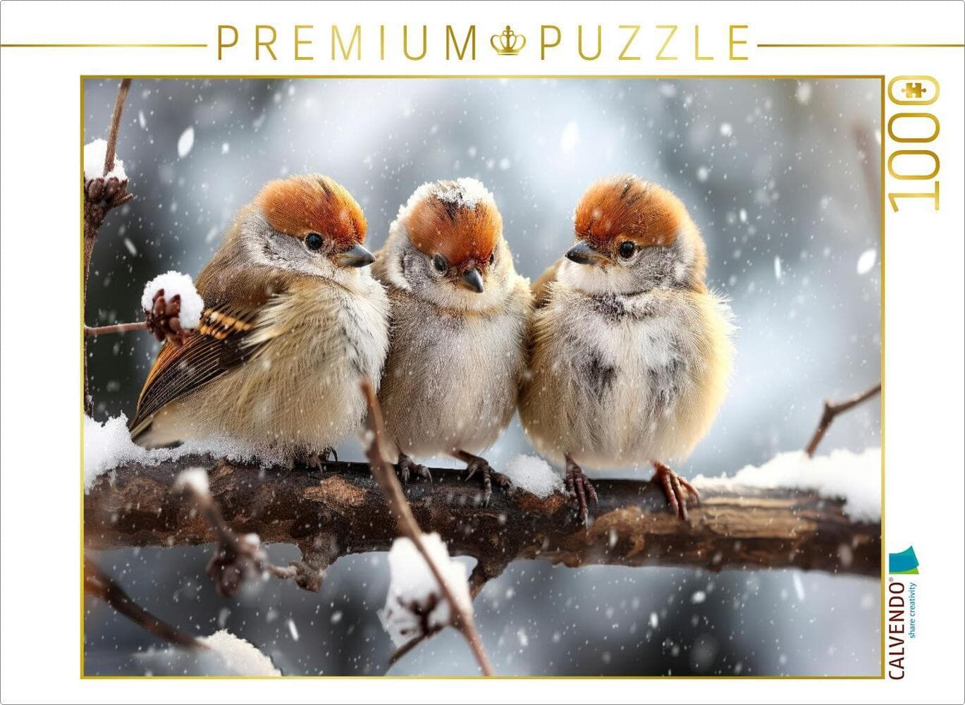 CALVENDO Puzzle Vögel, wir rücken zusammen | 1000 Teile Lege-Größe 64x48cm Foto-Puzzle für glücklich