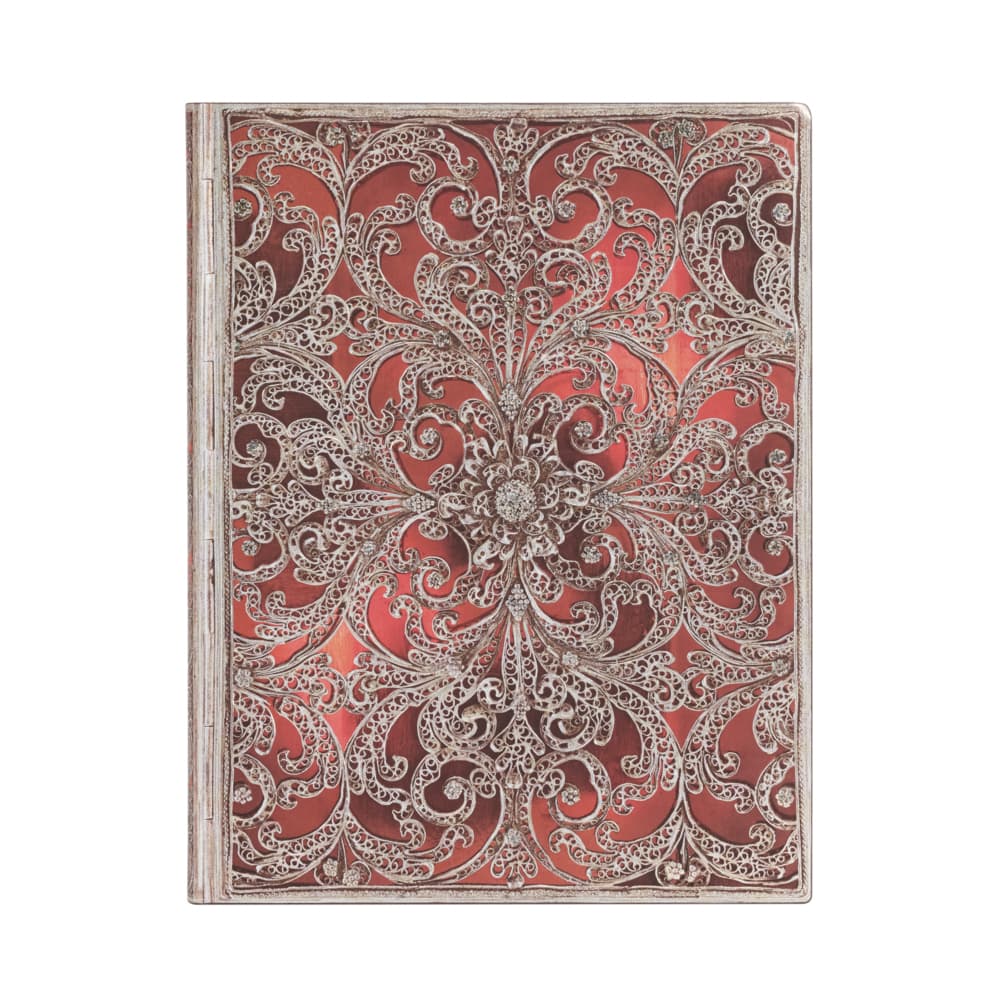 Garnet Ultra Unlined Softcover Journal, 176pg, 100gsm by Paperblanks (Silver Filigree Collection)