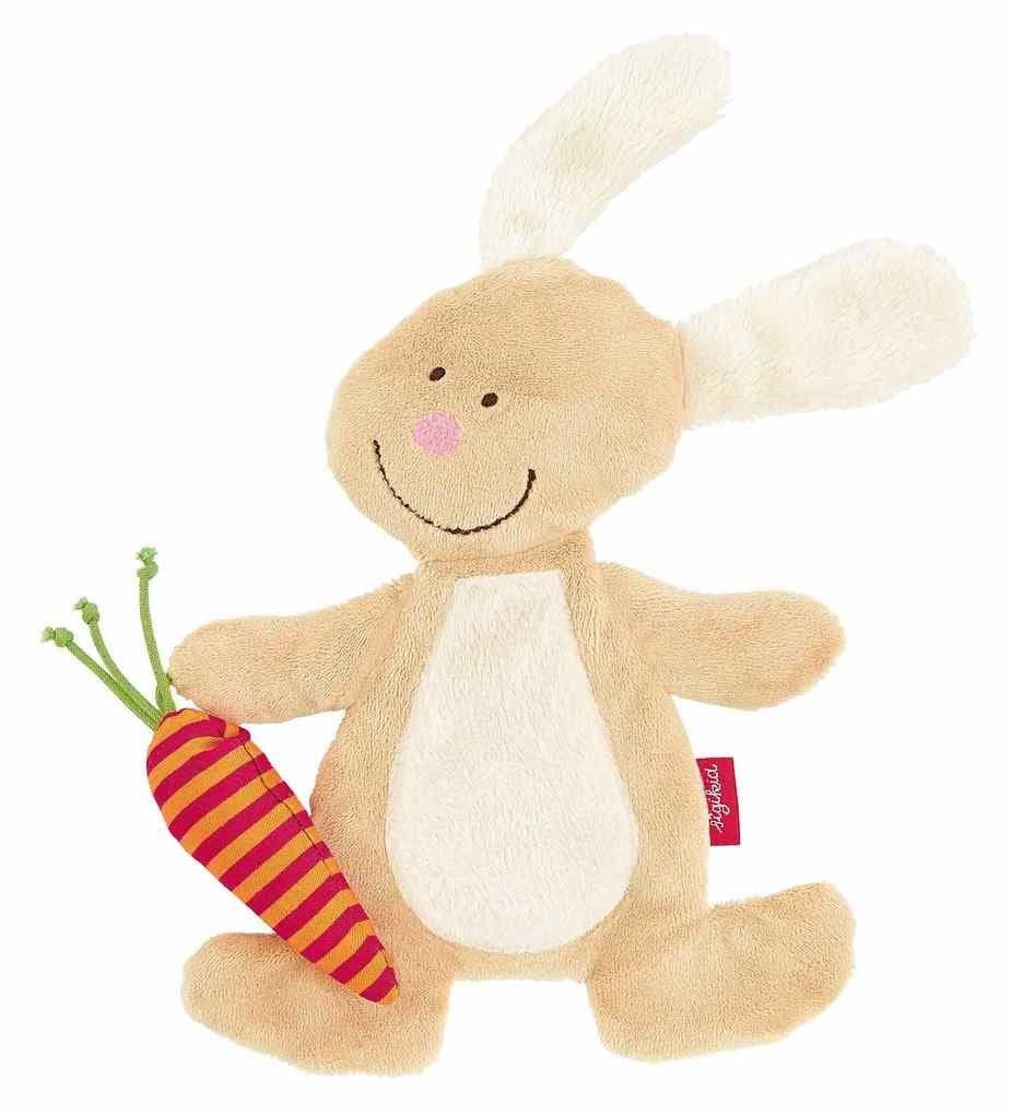 sigikid 40675 - Knistertuch Hase Yellow, Aktiv-Schnuffeltuch