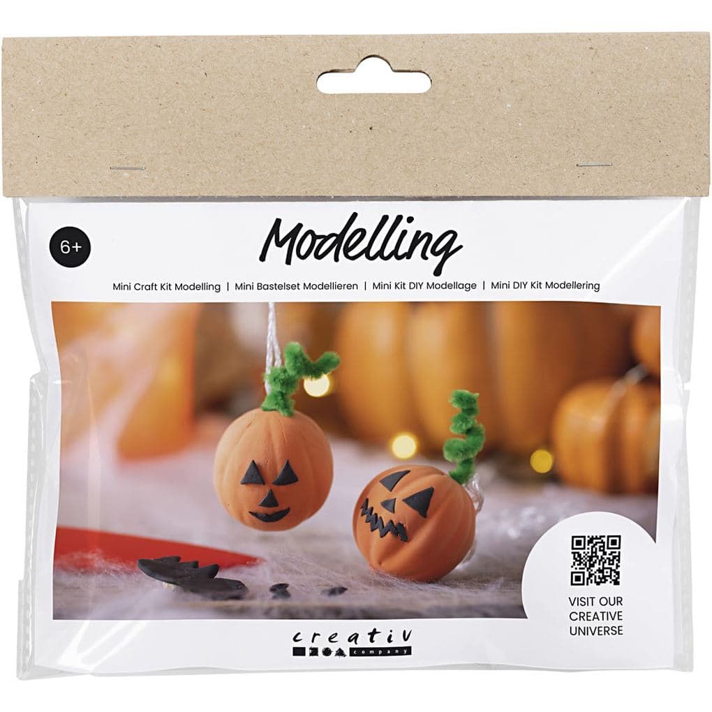 Creativ Company DIY Sets Modellieren, Halloween Mini Kreativ Set, Kürbis, Kreativ Box