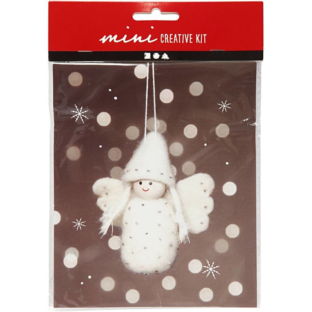 Creativ Company DIY Sets Nadelfilzen Mini Kreativ Set, Engel, H 10 cm, Kreativ Box