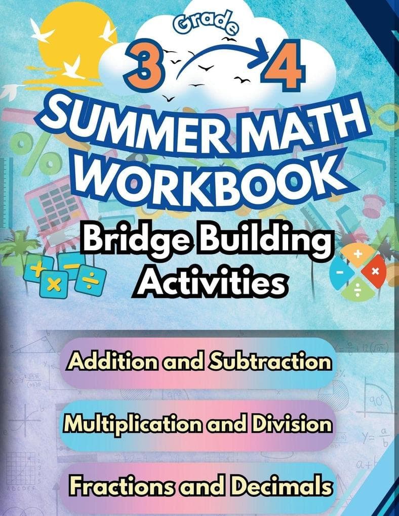 Summer Math Workbook | 3-4 Grade Bridge Building Activities