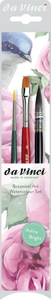 da Vinci Pinselset Botanical Art Watercolour, 3er Set