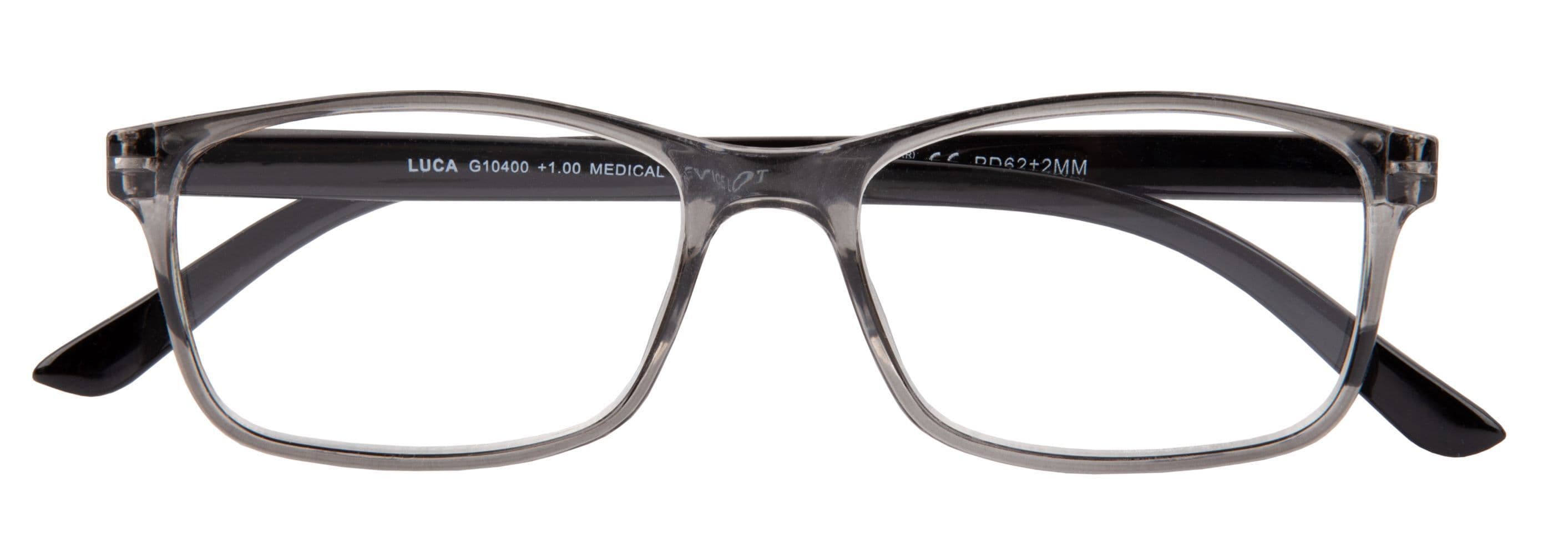 Lesebrille LUCA, grau-schwarz, +1.00 dpt