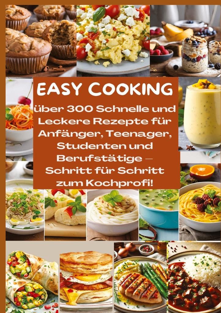 EASY COOKING: Über 300 Schnelle und Leckere Rezepte für Anfänger, Teenager, Studenten und Berufstätige-Schritt für Schritt zum Kochprofi!