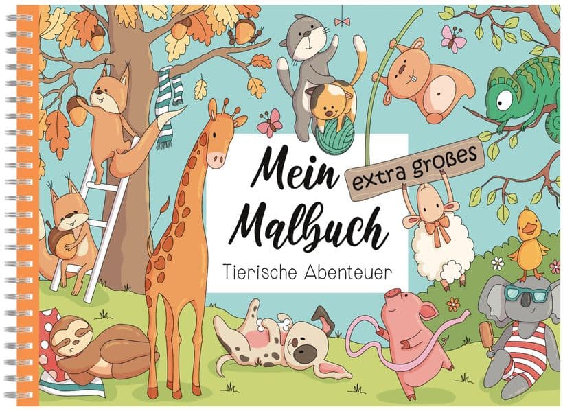 Mein extra großes Malbuch: Tierisches Malvergnügen im riesigen A3-Format - doppelter Platz für deine buntesten Ideen! Perfekt als Geschenk für kleine Künstler*innen!