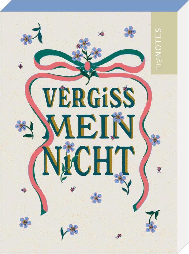 myNOTES Papeterie: Notizblock Cottage Style: Vergissmeinnicht