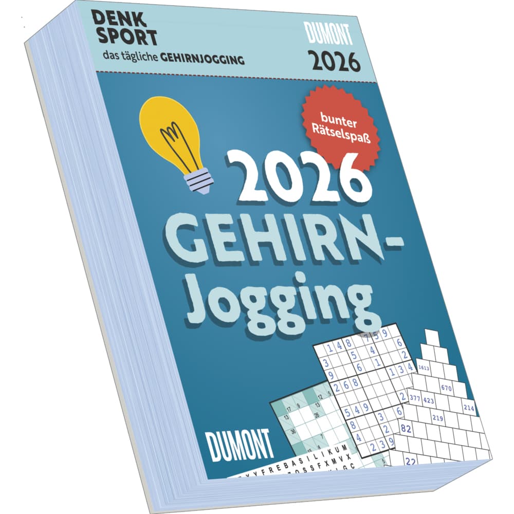 Gehirnjogging 2026 Tagesabreißkalender - 11,8x15,9 - Rätselkalender - Knobelkalender - Tischkalender