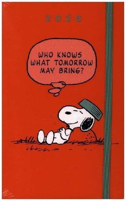 Moleskine 12 Monate Peanuts Snoopy Tomorrow Wochen Notizkalender 2026, L/A5, 1 Wo = 1 Seite, fester Einband, Kadmiumorange