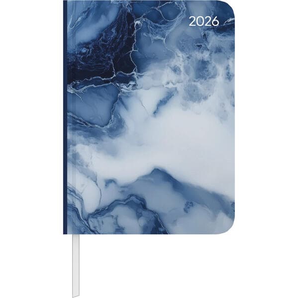 Alpha Edition - Daily Journal Marble 2026 - Taschenkalender 11×15 cm mit 352 Seiten & Tagesansicht,