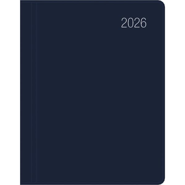 Zettler Taschenkalender blau 1W/2S 2026 - Timer 8 × 11 cm, 1 Woche auf 2 Seiten, Kunststoffeinband,