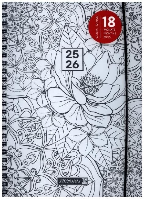BRUNNEN Schülerkalender (2025/2026) "ZENart", 2 Seiten = 1 Woche, A5, 208 Seiten, PP-Umschlag