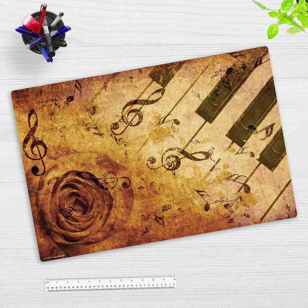 Cover-your-desk Schreibtischunterlage für Kinder und Erwachsene Romantisches Dinner mit Klaviertasten, aus hochwertigem Vinyl, 60 x 40 cm