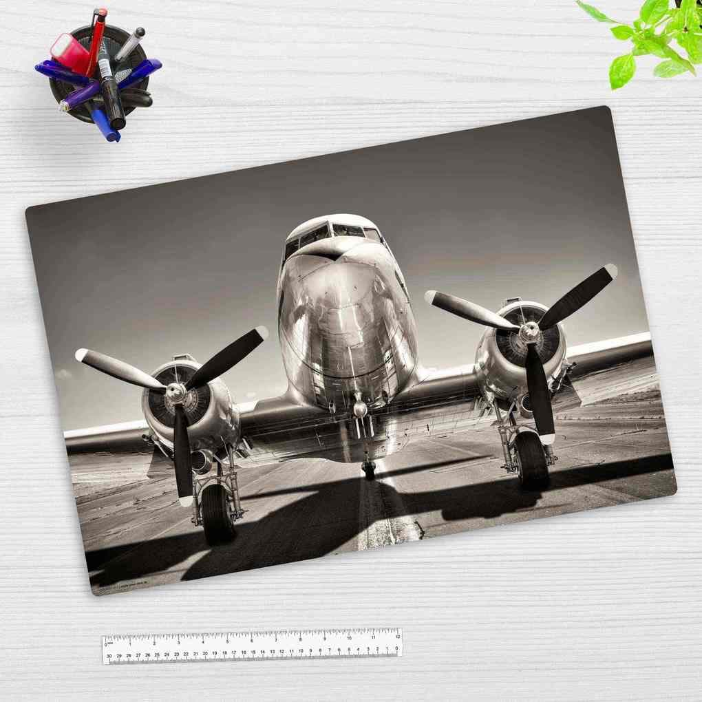 Cover-your-desk Schreibtischunterlage für Kinder und Erwachsene Flugzeug-Oldtimer Propeller, aus hochwertigem Vinyl, 60 x 40 cm