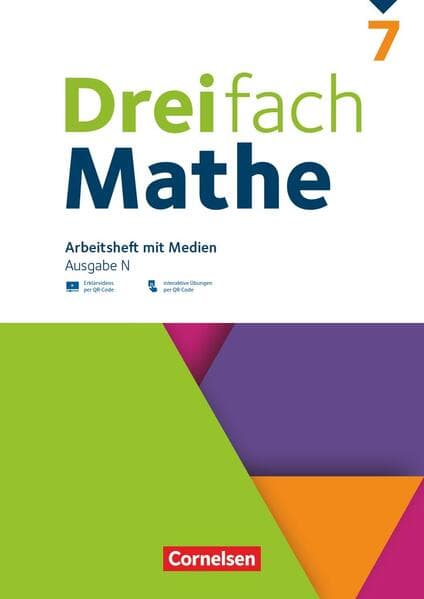 Dreifach Mathe 7. Schuljahr - Ausgabe N - Arbeitsheft mit Medien und Lösungen