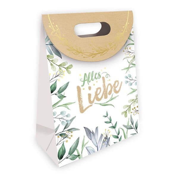 TRÖTSCH - Geschenktasche mit Verschluss medium Natur