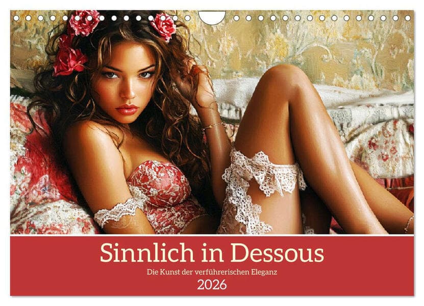 Sinnlich in Dessous. Die Kunst der verführerischen Eleganz (Wandkalender 2026 DIN A4 quer), CALVENDO Monatskalender