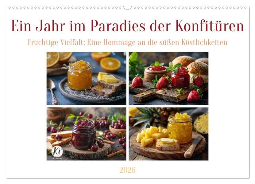 Ein Jahr im Paradies der Konfitüren (Wandkalender 2026 DIN A2 quer), CALVENDO Monatskalender