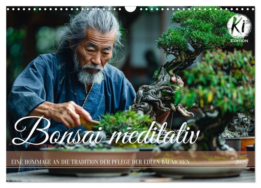 Bonsai meditativ (Wandkalender 2026 DIN A3 quer), CALVENDO Monatskalender