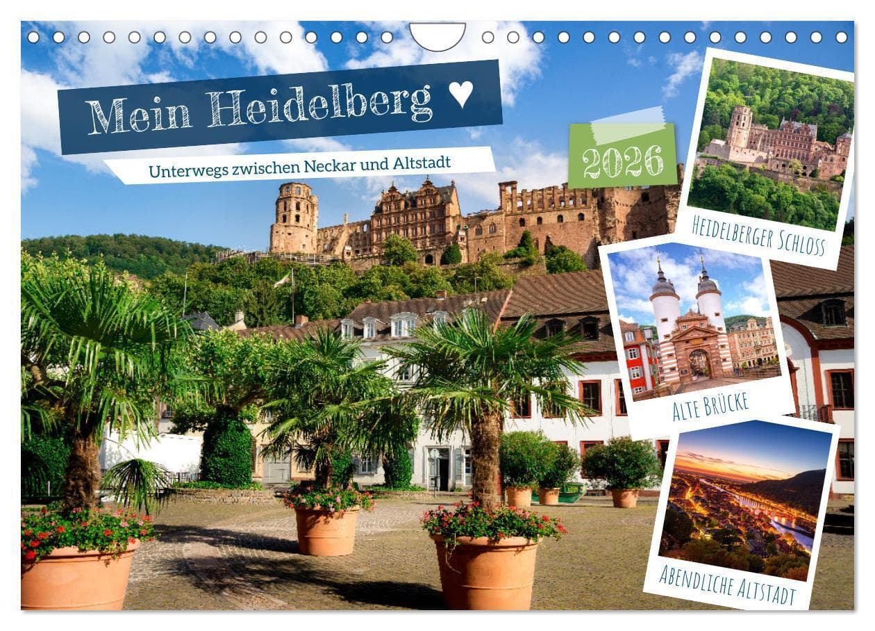 Mein Heidelberg - Unterwegs zwischen Neckar und Altstadt (Wandkalender 2026 DIN A4 quer), CALVENDO Monatskalender