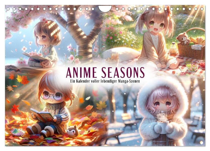Anime Seasons: Ein Kalender voller lebendiger Manga-Szenen (Wandkalender 2026 DIN A4 quer), CALVENDO Monatskalender