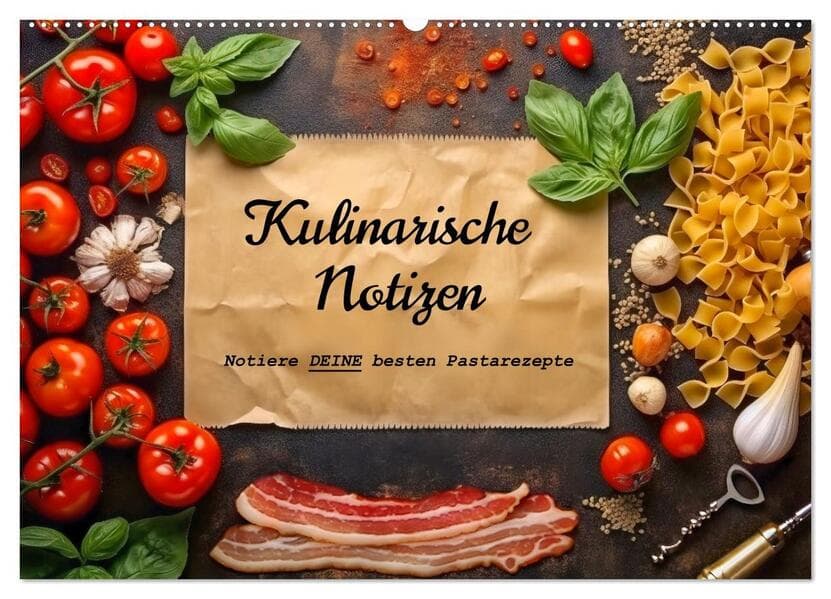 Kulinarische Notizen - Notiere deine besten Pastarezepte (Wandkalender 2026 DIN A2 quer), CALVENDO Monatskalender
