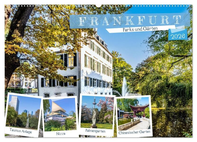 Frankfurt - Parks und Gärten (Wandkalender 2026 DIN A2 quer), CALVENDO Monatskalender