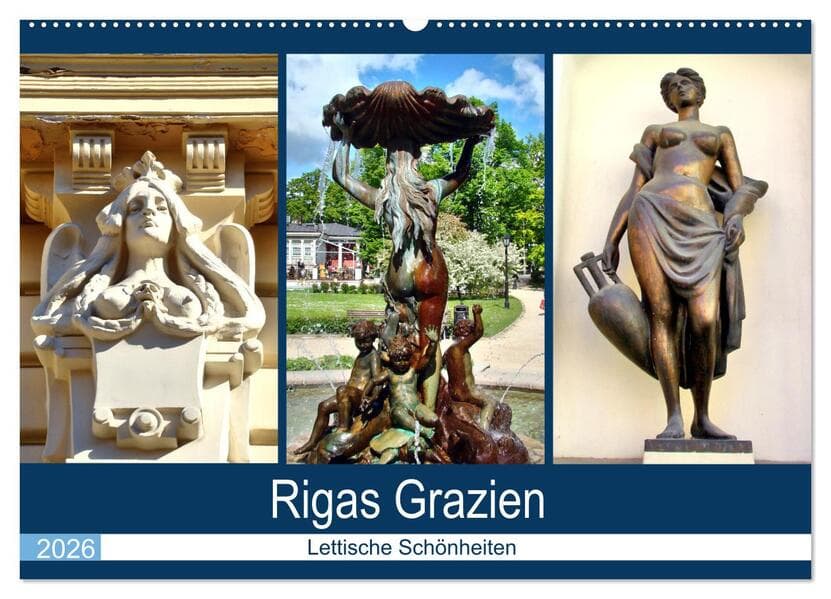 Rigas Grazien - Lettische Schönheiten (Wandkalender 2026 DIN A2 quer), CALVENDO Monatskalender