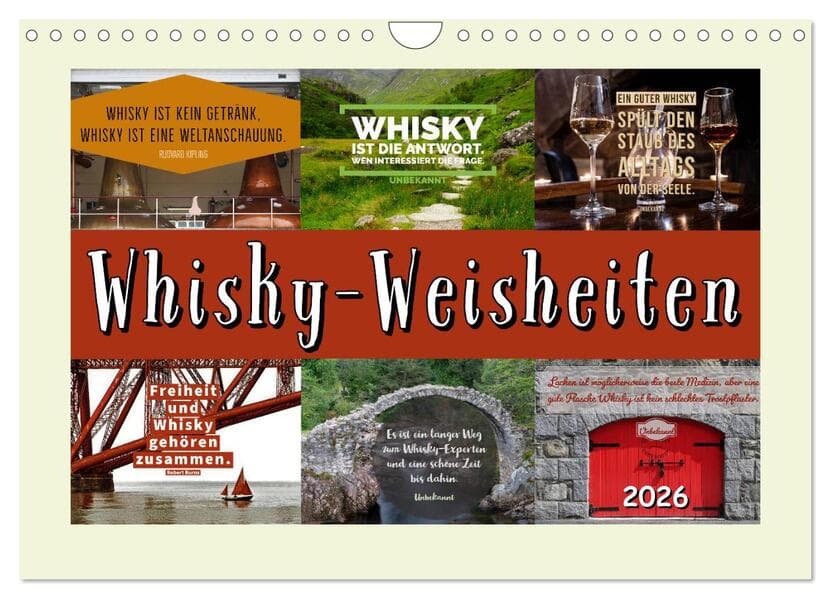 Whisky-Weisheiten (Wandkalender 2026 DIN A4 quer), CALVENDO Monatskalender